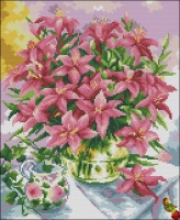 Схема для вышивки Букет розовых лилий