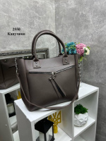 Капучино - стильна сумка формату А4 на одне відділення з великою кишенею спереду (2550)