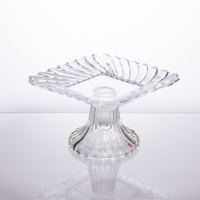 Тортовница стеклянная квадратная на ножке, 16×16 см прозрачная 64486-15