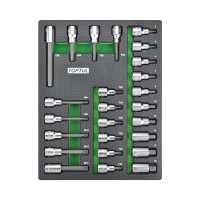 Набор бит впресованных в головку 1/2« 25ед. (в ложементе) TOPTUL GEB2501