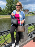 Три відділення. Коричнева клітина — стильна та зручна сумочка, два ремені в комплекті  (0388-2)