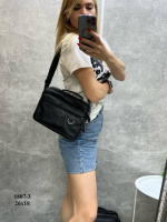 АКЦІЯ! Натуральна шкіра. Чорна, вмістка та практична чоловіча сумка з додатковими відділеннями - 26х18 см (1807-3)