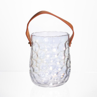 Ваза сумочка с ручкой 13×9.5×18 (см) декоративная стеклянная ваза для цветов 1.2 (л) Прозрачный HP-19-153-6