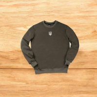 Світшот Pobedov 001 - Герб 4 см наклейка біла Світлий хакі