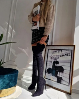 Женские ботфорты Fashion Pruesley 4008 40 размер 25,5 см Черный