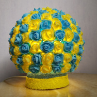 Світильник-нічник «Букет жовто-блакитних троянд»