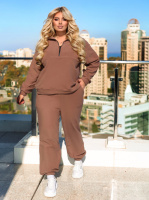 Спортивний костюм на флісі жіночий «Real» | Норма та батал Кпачино, 42-44