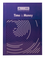 Книга канцелярська TIME IS MONEY, А4, 96 арк., клітинка, офсет, тверда ламінована обкладинка, синя