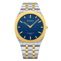Чоловічий годинник Curren 8444 Blue з металевим браслетом та мінеральним склом