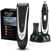 Машинка для стрижки Adler AD 2822 чоловічий тример з насадками для голови носа вух та тіла