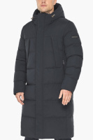 Куртка мужская Braggart зимняя длинная с капюшоном - 63899 графитового цвета