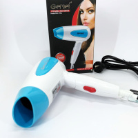 Фен для волос складной дорожный Gemei GM-1756 1200 Вт. Цвет: голубой