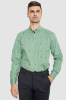 Сорочка чоловіча котонова повсякденна, колір зелений, 247R414