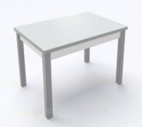 Стол обеденный раскладной Fusion furniture Марсель 900 Серый/Стекло белое