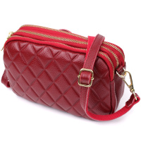 Сумка на три отделения для женщин из натуральной кожи Vintage 22889 Бордовый