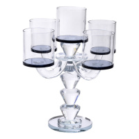 Канделябр на 5 свечей 19×19×24 см подсвечник декоративный стеклянный на ножке Черный HP-4-23