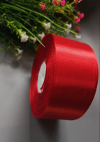 Атласная лента/ 4 см/ 33 метра/  красный