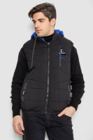 Жилетка чоловіча демісезонна двостороння, колір чорно-синій, 244R99002