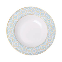 Тарелка суповая фарфоровая 21.5 см с орнаментом HP-7-739