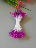 Тычинка 3 мм / фуксия / 95-98 шт / глянец двусторонняя