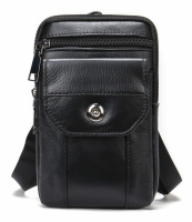 Шкіряна сумка на пояс 720358 Чорна