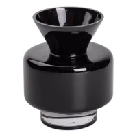 Ваза из цветного стекла для цветов 17.5 см декоративная ваза для декора и интерьера 1.5 л Черная HP-10-32