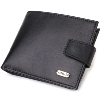 Класичне портмоне для чоловіків з натуральної гладкої шкіри 721882 Чорне
