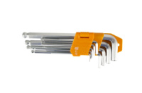 Набор шестигранных ключей LT - 9 шт. (1,5-10 мм) с шаром удлиненные 1 шт.