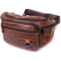 Бананка для чоловіків у вінтажному стилі з натуральної шкіри Vintage sale_15106 Коричневий