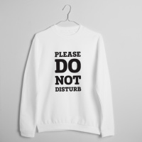 Свитшот «Please do not disturb» унисекс, Белый, S, английский