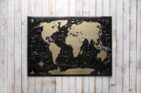 Скретч-карта «My Map Black edition ENG» GOLD/SILVER, Золотой, английский