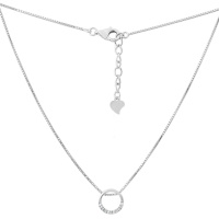 Серебряное колье CatalogSilver с фианитами, вес изделия 2,54 гр (2167921) 450500 размер