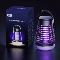 Антимоскитная лампа аккумуляторная портативная с ловушкой от насекомых,светильник уничтожитель комаров и мух