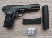 Детский металлический пистолет Galaxy G 33 A Пістолет ТТ «Тульський — Токарєв» с глушителем