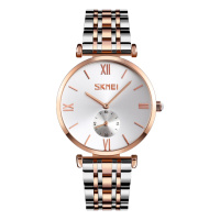 Жіночий класичний годинник Skmei 9198TRGSI-B Rose Gold-Silver зі сріблястим циферблатом