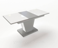 Стол обеденный раскладной Fusion furniture Хьюстон Серый/Стекло белое