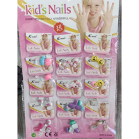 Накладні нігті дитячі 12шт на листі