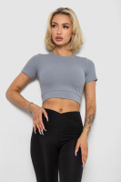 Футболка - топ жіноча в рубчик, колір сірий, 238R58210