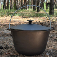 Казан туристический КТ-12 чугунный с крышкой 12л