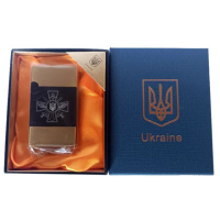 Зажигалка газовая Украина (Подарочная коробка, турбо пламя) HL-393-1. Цвет: золото