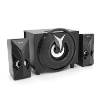 Колонки Kisonli TM-1000U, 5W+2x3W, USB/TF/BT/FM/AUX/LED light, с сабвуфером, DC: 5V, Black, BOX, Q8
