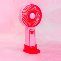 Портативный вентилятор на аккумуляторе TX265 Розовый, ручной вентилятор с подставкой для телефона (ST)