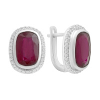 Серебряные серьги CatalogSilver с натуральным рубином 12.095ct (2188018)