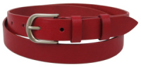 Кожаный женский ремень Skipper, Украина, красный 3 см