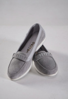 М'які замшеві жіночі мокасини сірі v7-a7-14s