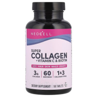 Супер Колаген з Вітаміном C та Біотином, Super Collagen + Vitamin C & Biotin, NeoCell, 180 таблеток