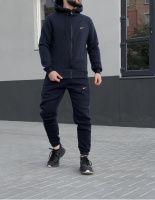 Утеплений  спортивний костюм зима Nike темно-синій