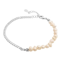 Серебряный браслет CatalogSilver с натуральным жемчугом барочным, вес изделия 4,37 гр (2174981) 1720 размер