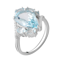 Серебряное кольцо CatalogSilver с натуральным топазом 6.72ct, вес изделия 4,83 гр (2065487) 17.5 размер