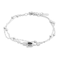 Серебряный браслет CatalogSilver с фианитами, вес изделия 3,04 гр (2149224) 1720 размер